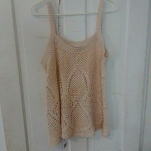Crochet tank Lauren Conrad size large tan color .